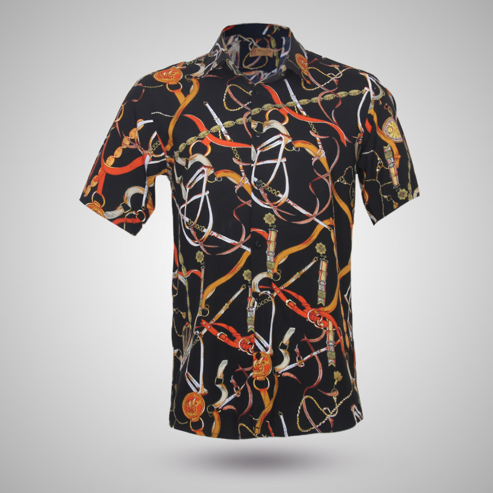 پیراهن هاوایی مدل sadra مشکی 